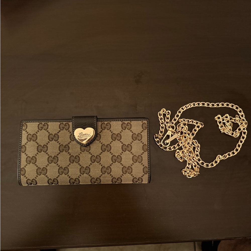 Gucci Canvas Heart Long Wallet